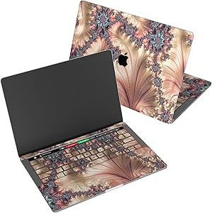 Wonder Wild Skin for MacBook Decal Vinyl Air 11 inch Apple Mac 13 Retina 12 Pro 15 Keyboard 2019 2018 2017 2016 16" Protective Sticker Laptop Pearl Shade Rose Gold Fractal Abstract Paint Flow Liquid