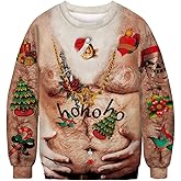 ALBIZIA Unisex Animal Print Crew Neck Ugly Christmas Xmas Pullover Sweatshirt