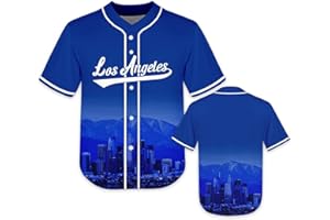 FANS4US Kids Baseball City Night Skyline Jersey Shirt Printing Apparel for Boy Girl Fans Uniform Gifts Toddler 4-7 Youth 8-20 Years
