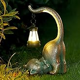 Roundot Solar Cat Garden Statue Outside Decor with Lantern for Yard Art Lawn Ornaments Porch Patio Balcony Housewarming Gifts Birthday Gift for Grandma Mom Women Sister Lover