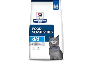 Hill's Prescription Diet d/d Food Sensitivities Duck & Green Pea Formula Dry Cat Food, Veterinary Diet, 8.5 lb. Bag