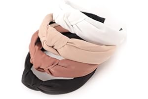 DRESHOW Knotted Headbands for Women Non Slip Fashion Women Headbands Solid Boho Wide Top Knot Hair Hoops Women Girls Hairband