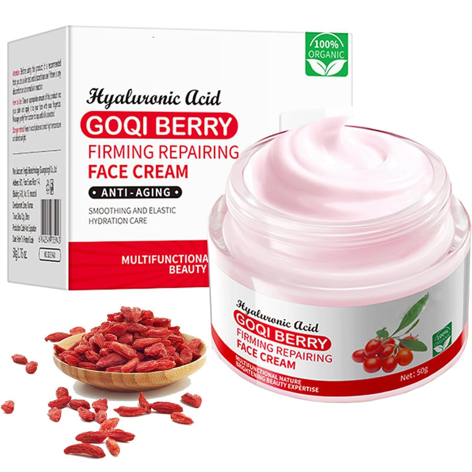 Berry Facial Cream,Goji Berry And Hyaluronic Acid Face Cream,Anti-Aging Face Moisturizer,Skin Tightening Anti Wrinkle Cream For Face Firming,Repairing,Dark Spot Removal Moisturiser Face Women Men