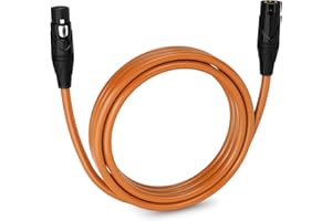 LyxPro 10 Feet XLR Microphone Cable Balanced Male to Female 3 Pin Mic Cord for Powered Speakers Audio Interface Professional Pro Audio Performance and Recording Devices - Orange