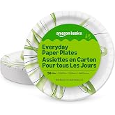Amazon Basics Everyday Paper Plates, 10 Inch, Disposable, 50 Count, Packaging May Vary