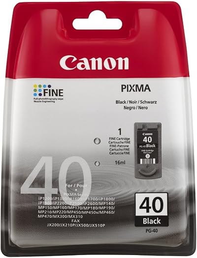 Canon PG 40 Pigment Black Ink Tank Cartridge - 1x Black