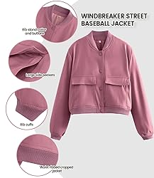 Modegal Women's Fall Varsity Bomber Jackets Long
