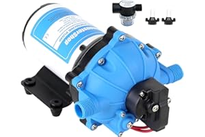 RVMONSTERSHOP New 5-Chamber RV Fresh Water Pump - 6GPM, 70PSI, Self-priming Diaphragm With Pressure Switch and Filter for RV, Marine, Yacht, Caravan