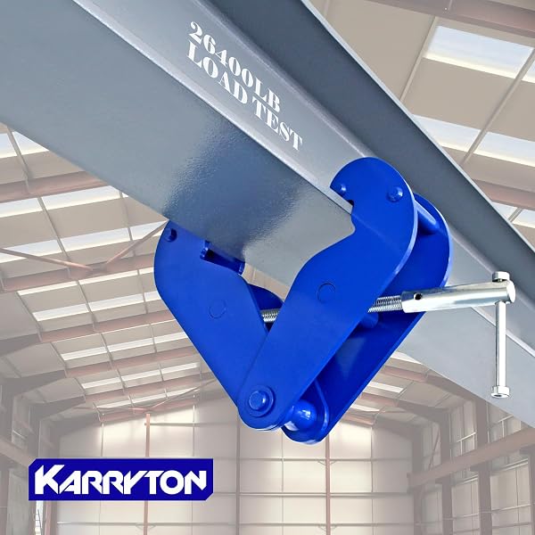 KARRYTON BEAM CLAMP 6600LB/3TON,FOR LIFTING & RIGGING, 3.1-12.6INCH BEAM FLANGE WIDTH I-BEAM LIFTING CLAMP HEAVY-DUTY LIFTING WITH HOIST FOR CONSTRUCTION,INDUSTRIAL,HOME AND GARAGE