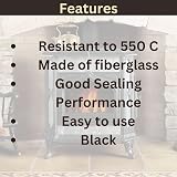 Vitcas 8mm Black Stove Fire Rope Replacement Kit Adhesive Protective Gloves view 6