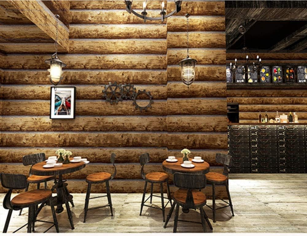 Jasmine XDL Log Bark Veneer Wallpaper - Wood Grain, Retro Nostalgic Style, 0.53m * 10m, Brown, 53 x 1000 cm - Image 3