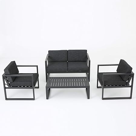 Amazon Com Nealie Patio Furniture 4 Piece Outdoor Aluminum Chat