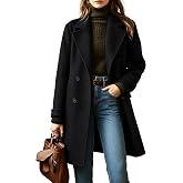 chouyatou Womens Winter Warm Mid Long Wool Peacoat Trench Coat Outfits | Wool Pea Coat,Wool Blend,Double Breasted Overcoat, Winter Outerwear,Dressy, Business Casual Coat,Outfits,Notched Collar