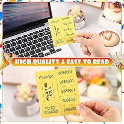 Kosiz 1000 Sheets 5 Bid Raffle Ticket Numbers