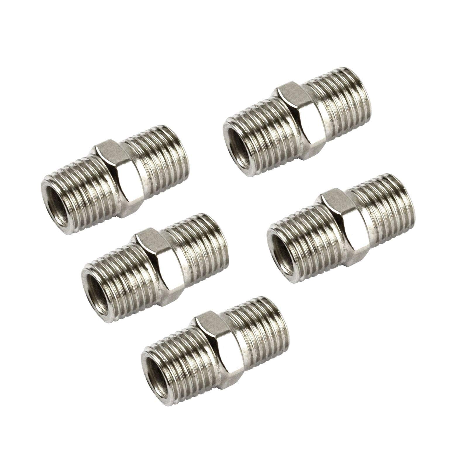 AB Tools Air Line Hose Compressor Fittings/Connector 1/4" BSP Male to Male 5 Pack