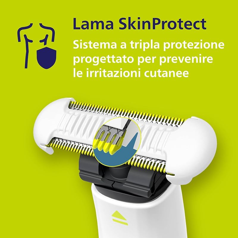 OneBlade Intimate, cura intima, rifinitura e rasatura con protezione extra della pelle, Rasatura precisa e confortevole - senza radere completamente a zero, modello QP1924/30