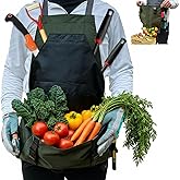Cover Geny Gardening Apron Waterproof Cross Back Apron, Extra 600D Heavy Duty Apron Harvest and Large Quick Release Pockets