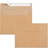 70 Packs A2 Invitation Envelopes, Brown Kraft Envelopes, Envelopes for 4.5x5.5 Cards, Envelopes for Invitations, Envelopes Self Seal for Photos RSVP, Greeting Cards