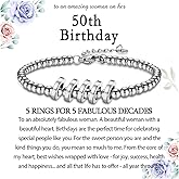 Leyung 30th 40th 50th 60th 70th 80th Birthday Gifts for Women, Birthday Bracelet Jewelry for Mom Grandma Aunt Friends