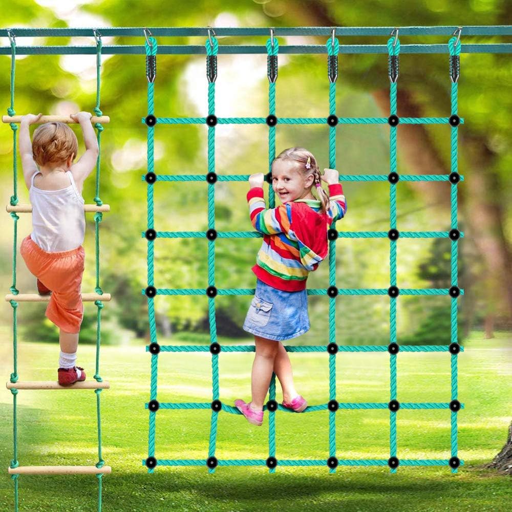 BeneLabel Climbing Cargo Net, Indoor Climbing net, Outdoor Cargo Webbing Net, Military Climbing Cargo Net, 100% Nylon Material Rope Ladder, Corrosion Resistance, 49" x 77": Toys & Games