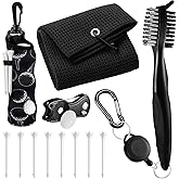 Liliful 12 Pcs Golf Accessories Kit, Include Golf Ball Bag with Hook Towel Tees Magnetic Ball Marker Divot Tool Cleaner Brush for Women Man Gifts