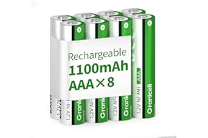 Granicell AAA Rechargeable Batteries 1100 mAh High Capacity 1300 Cycle,1.2V NiMH Low Self Discharge Triple AAA Battery,8 Pack