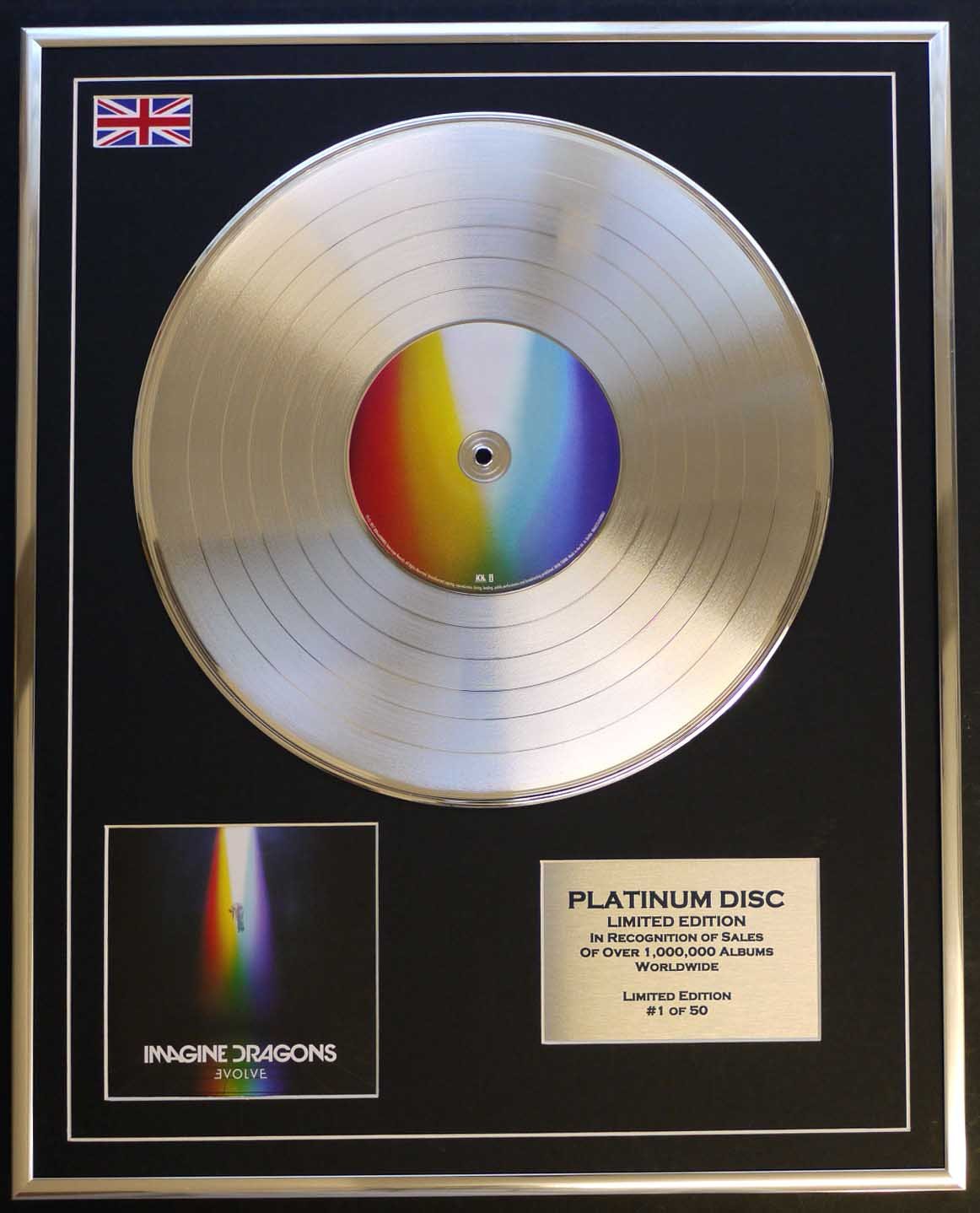 IMAGINE DRAGONS/LTD EDITION CD PLATINUM DISC/EVOLVE