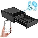 VALINIRT Biometric Fingerprint Safe,Leather Wrapped Jewelry Safes,Quick-Access Handgun Safe for Home and Vehicle,Digital Keypad and Secure Slide-Away Drawer