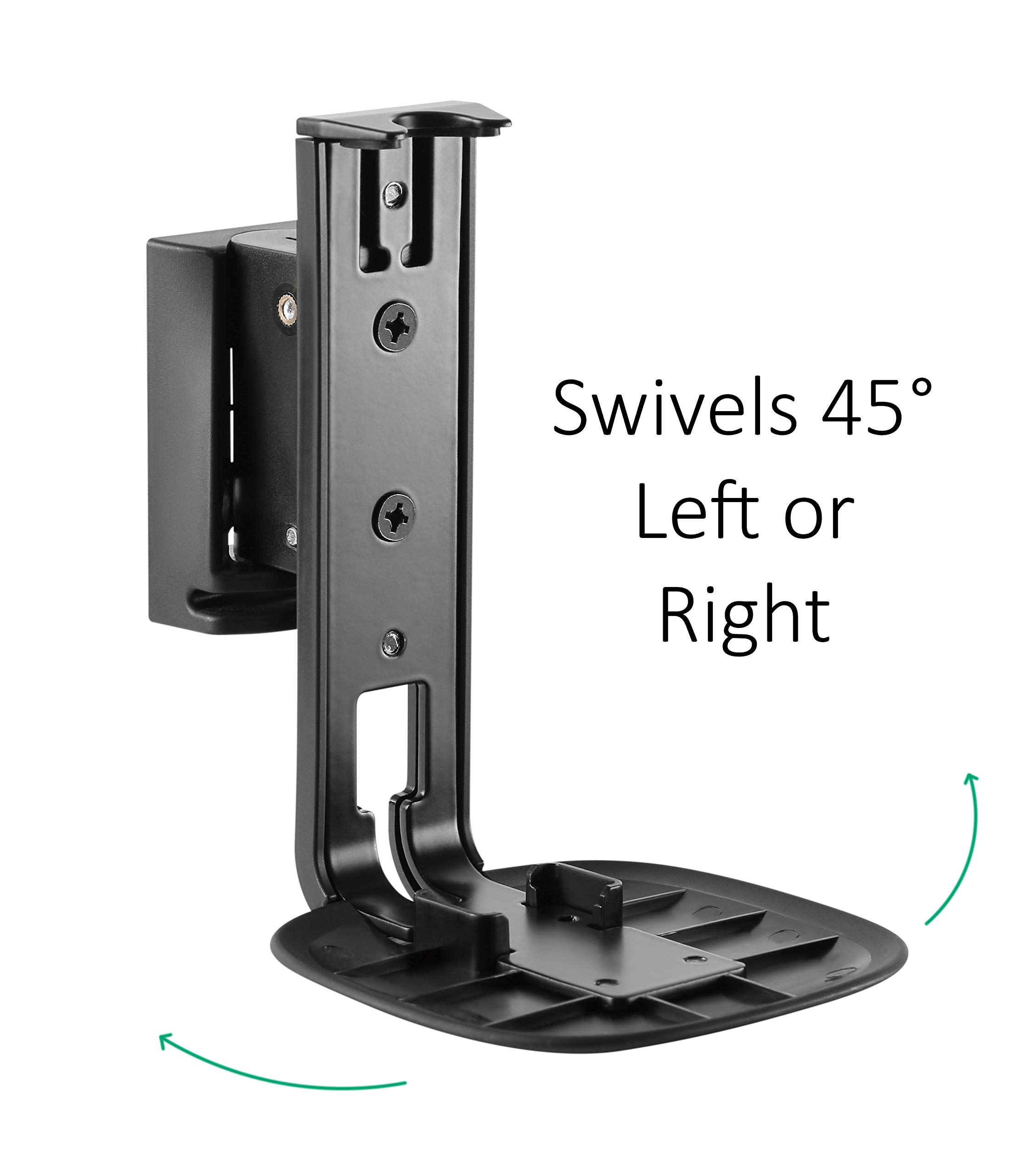 ynVISION.DESIGN Adjustable Wall Mount Bracket Compatible with Sonos One, One SL, and Play:1 Speaker | 2 Pack | (Black)