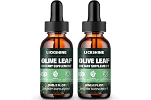 lickshine 2 Pack 1000MG Olive Leaf Liquid Extract - Organic Olive Leaf Drops Supplement Tincture for Better Absorption - Immune & Heart Support Gluten-Free, Non-GMO, Vegan, 4 Fl Oz