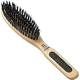 Kent PF05 Narrow Oval Hair Brush, Pure Boar Bristle and Wood for Shaping, Straightening and Grooming Brush for Revitalizing Short to Medium Length