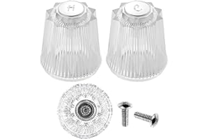 ZephyrJazz Shower Faucet Handle Replacement, Compatible with Price Pfister Contessa and Windsor Tub and Shower Faucets, 2 Piece Hot and Cold Knob Replacement, Clear Acrylic