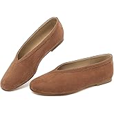 RIBONGZ Ballet Flat Shoes for Women Closed Round Toe Mary Jane Flats Comfortable Slip On Casual Shoes Dressy Office Work Walking Driving