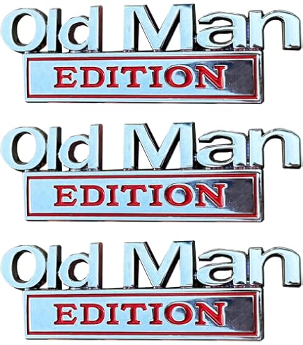Old Man 3d Emblem Badge 2-Pack Old Man Edition Car Emblem, 3D Metal Badge Zinc Car Stickers