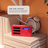 August MB225R Portable DAB/DAB+/FM Radio with 40 Presets Red view 3