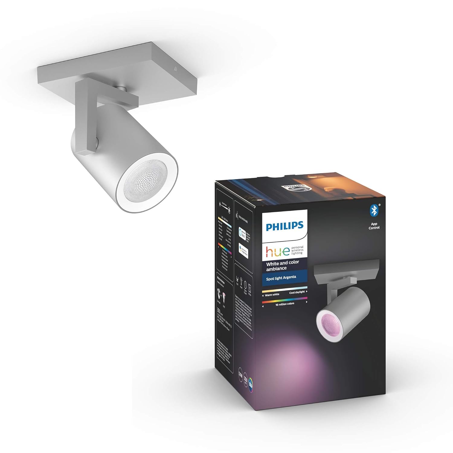  Philips Hue White & Color Ambiance Argenta Bluetooth 1er Spot