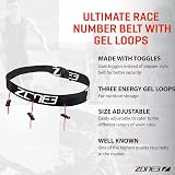 ZONE3 Ultimate Race Number Belt Black RA18RBGL112/OS Unisex Swimming view 3