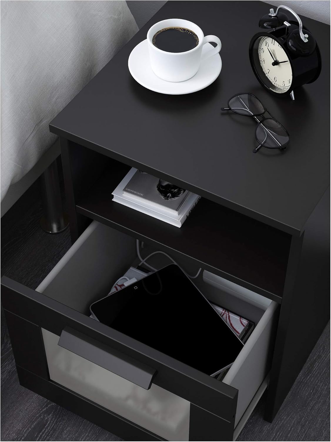 Amazon Com Ikea Brimnes Nightstand Black Furniture Decor