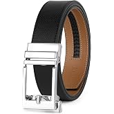 ITIEZY Mens Ratchet Belt - 35mm Leather Click Belt for Dress &amp; Casual Wear | Micro-adjustable, Smooth Sliding Track, Trim to Fit, All-Day Comfort for Formal Suits, Pants and Jeans, Gift-Ready