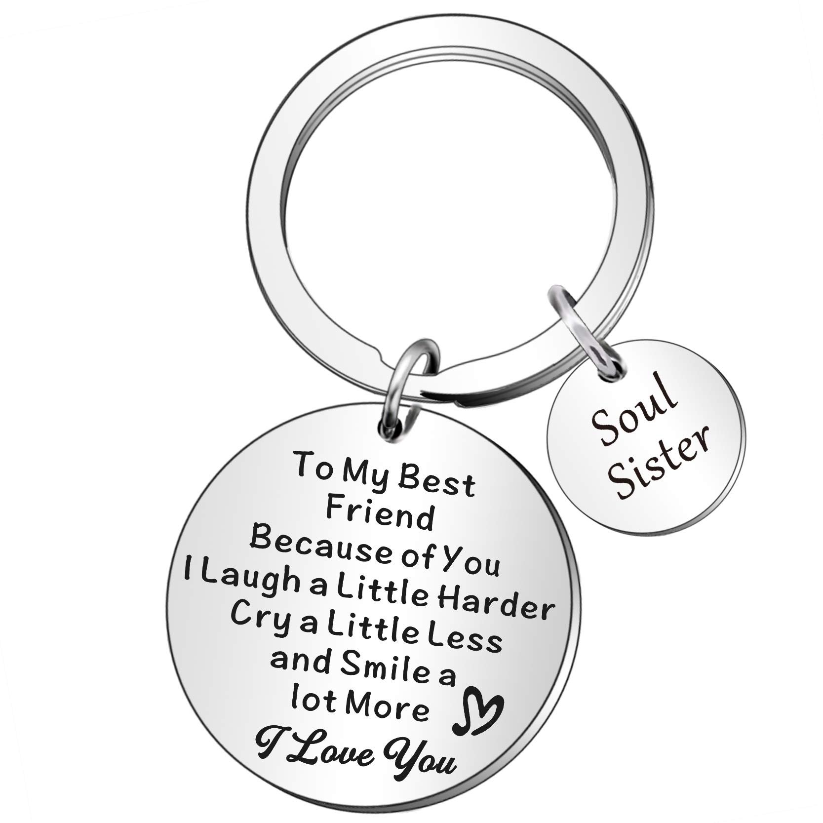 QMVMV Friendship Gifts Best Friend Keyring - Thank You Gift To Best Friend Soul Sister Keychain, Friend Appreciation Gifts, Birthday Christmas Gifts for Best Friend