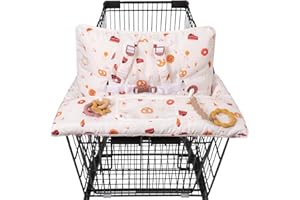 HALAA VAUVA Shopping Cart Cover for Baby 2 in 1 High Chair Covers for Restaurant Comfortable Grocery Cart Seat Covers for Infant, Toddler Universal Suitable for Most Shopping Carts Machine Washable, Dessert