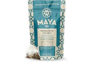 Maya Tea Madagascar Coconut White Tea Sachets, Contains Caffeine, All Natural, Pack of 20