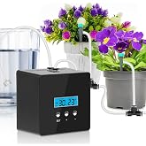 DAOTAILI Automatic Plant Watering System, 10-Pot Indoor Waterer with Timer | Easy to Install, Adjustable-Flow Drippers, USB-C &amp; Battery Power, LCD Timer, Ideal for Living Rooms, Offices &amp; Balconies