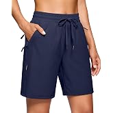 SANTINY Women's 7''/ 9'' Hiking Shorts with 3 Zipper Pockets Athletic Shorts