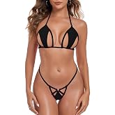 SHERRYLO Cut Out Micro Bikini G String Bikinis Tiny Thong Swimsuit Women | Womens bathing suit extreme Tiny microkini 2 Piece Swimsuits Sexy Biquini