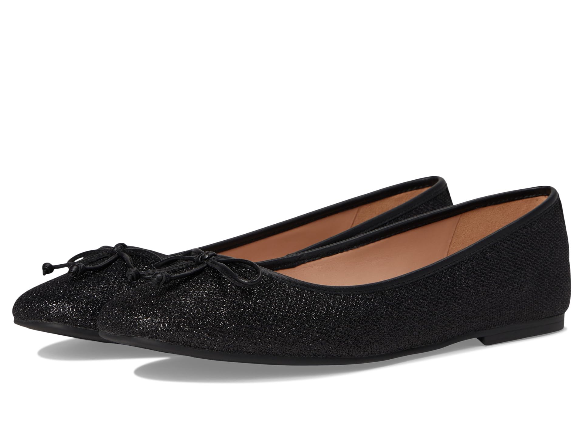 Cole Haan Women’s Yara Soft Ballet Flats, Black Glitter Mesh, 6-B US