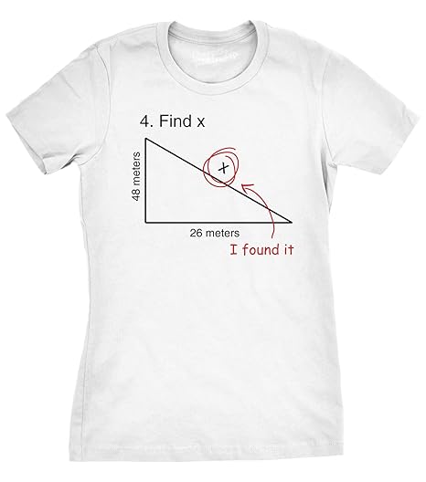 Find X T Shirt Funny Sarcastic Nerdy Math Test Teacher Tee for Women (White) 3XL