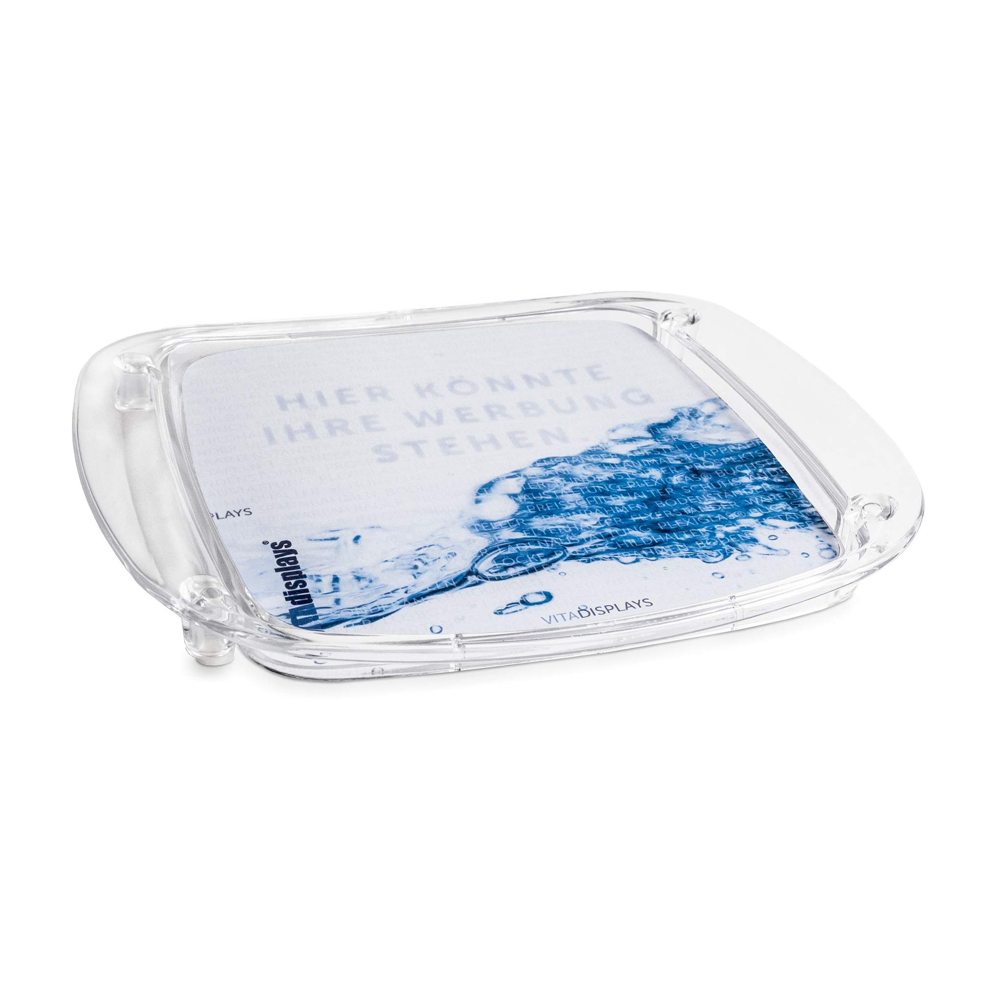 VITAdisplays® Economy Combination Plate/Tray Change Tray Transparent Customisable with Paper Insert