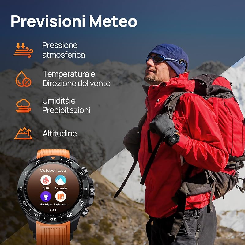 GS Explorer S Smartwatch Uomo, GPS, 20 Giorni Autonomia, Nero — foto 4 di 8