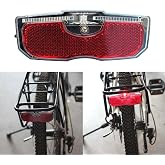 GreceYou Bike Tail Light, Bicycle Rear Reflector Tail Light for Luggage Rack Aluminum Alloy Reflective Taillight, 80mm Screw Mounted/Easy Release (Battery NOT Included)